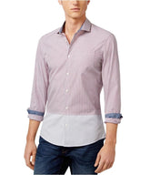 Michael Kors Men's Long Sleeve Colorblocked Striped Shirt